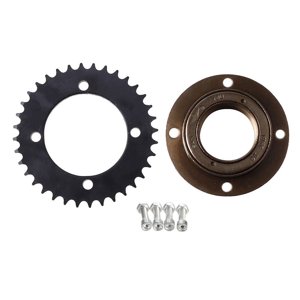 T8F เฟืองโซ่ด้านหลังสีดํา T8F 36T ฟัน 54 มม.และอะแดปเตอร์ Freewheel สําหรับ 47cc 49cc Minimoto พ็อกเ