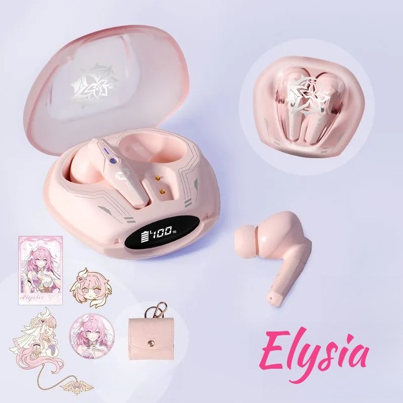 Honkai Impact 3 Elysia หูฟังบลูทูธไร้สาย 5.3 ลดเสียงรบกวน พร้อมตราสัญลักษณ์ Elysia