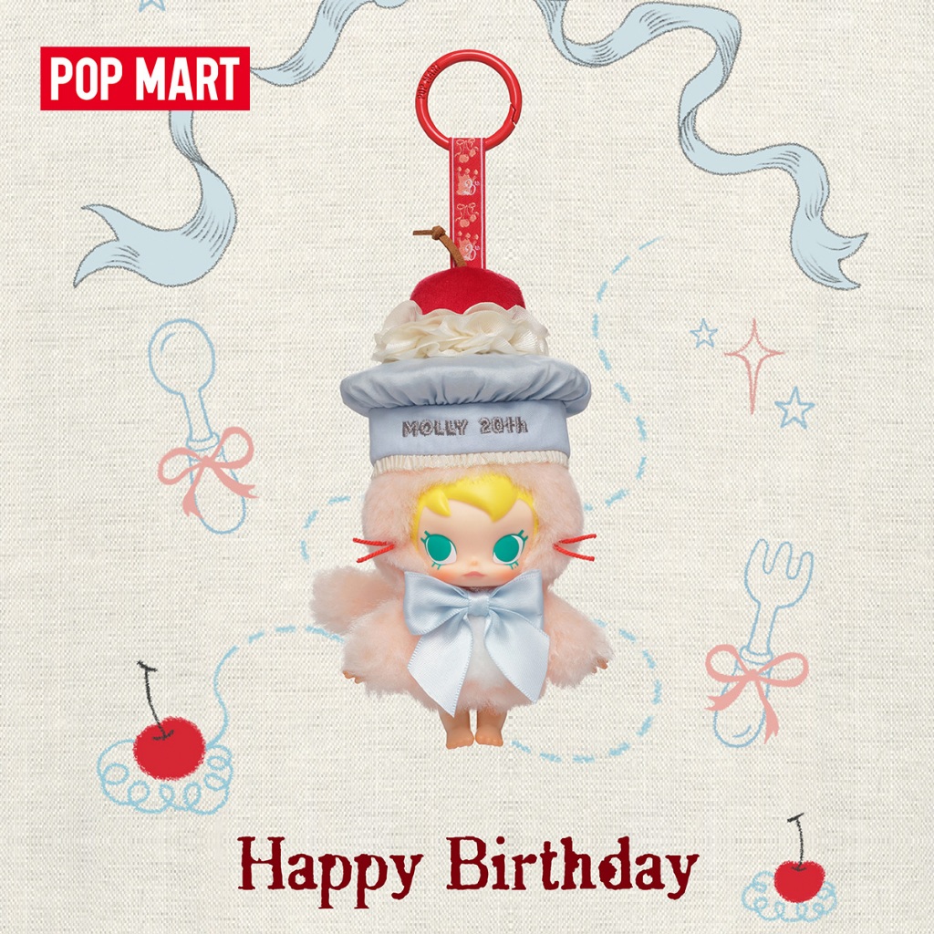 POP MART Baby Molly 20th Anniversary Vinyl Plush Blister Pack Action Toys Collectable Figure Birthday Gift Kid Toy