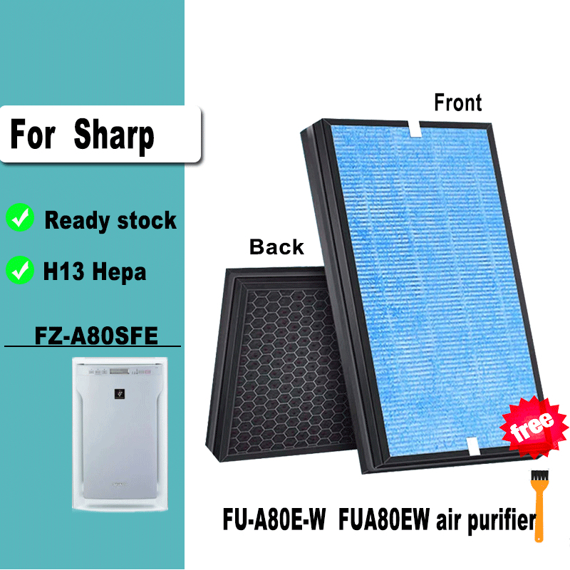H13 ตัวกรองถ่านกัมมันต์ Hepa FZ-A80SFE สําหรับ SHARP เครื่องฟอกอากาศ FU-A80TA FU-A80TA-W FU-A80TA-N