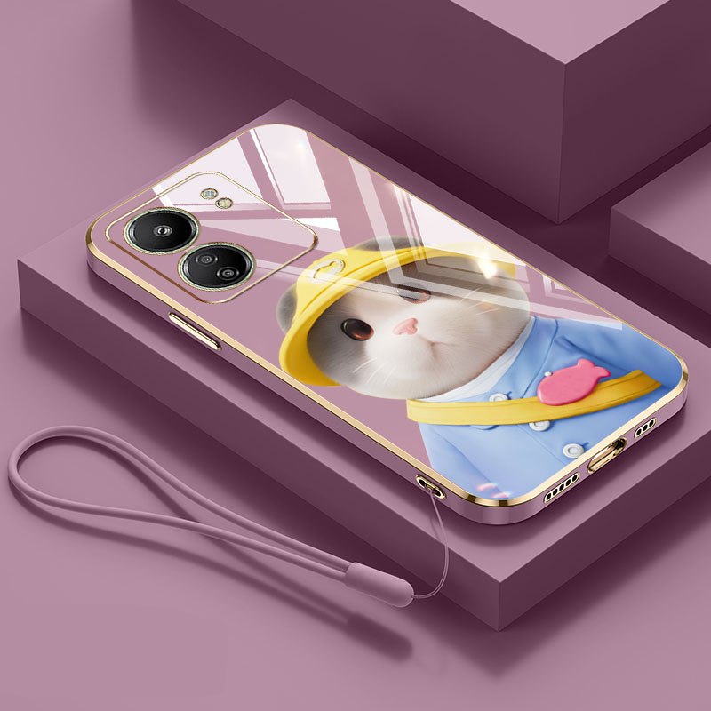 VRQR สําหรับ Xiaomi Redmi 13C 4G Redmi 13 Poco C65 Poco M6 หมายเหตุ 13R 5G 4G คู่แมวและสุนัขฟรีเชือก
