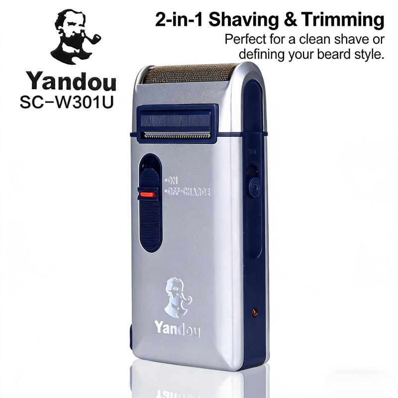Yandou Mens เครื่องโกนหนวดไฟฟ้าแบบชาร์จไร้สายแบบพกพา Heavy Duty สําหรับ Comfort Spring Grooming Kit