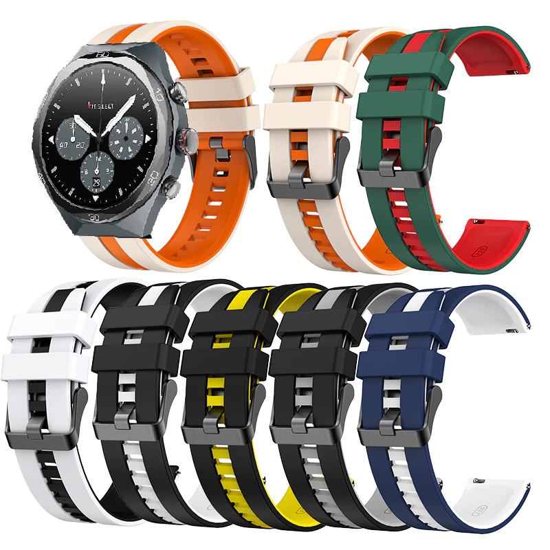 สําหรับ Kieslect Elite2 สายซิลิโคนทูโทน 22 มม. สายรัดข้อมือกีฬา