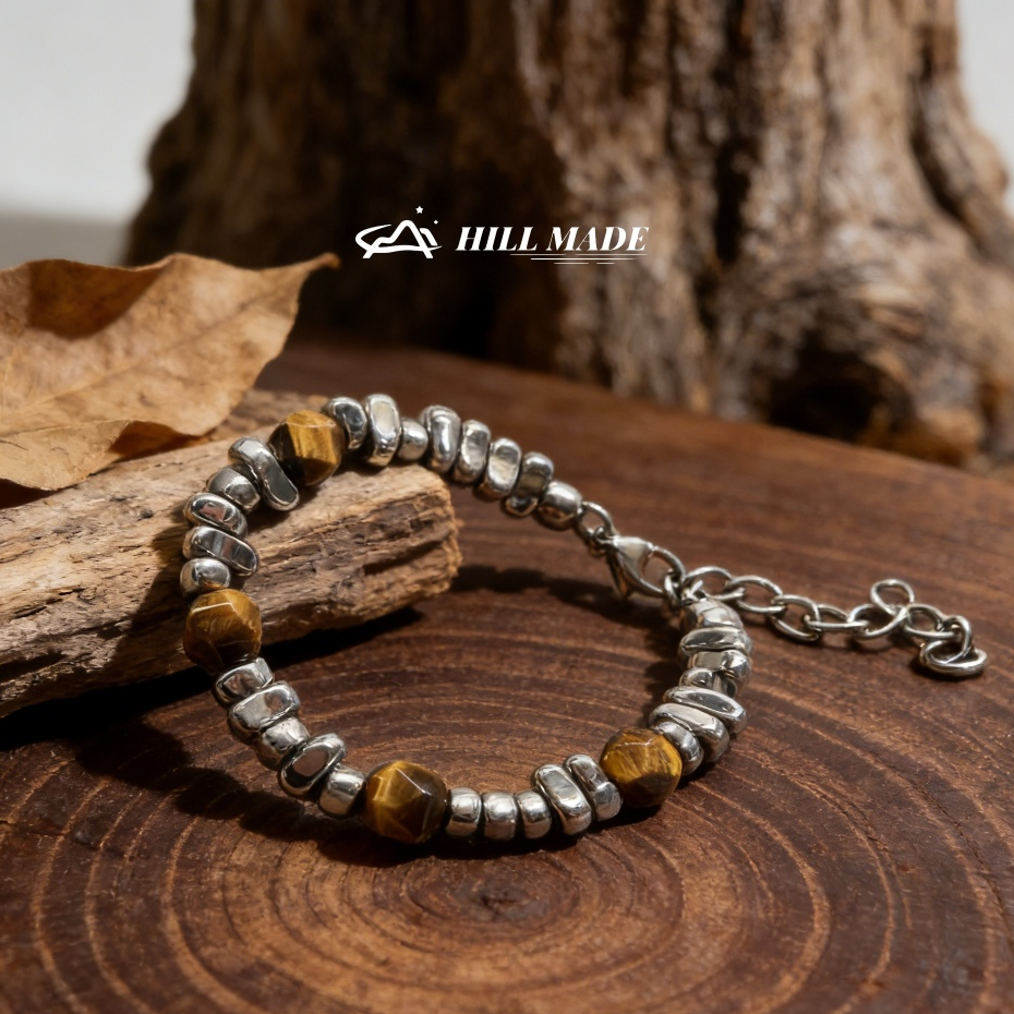 สร้อยข้อมือลูกปัดหิน Amber Splicing สีเงิน Minimalist สําหรับผู้ชาย ใส่ทุกวัน HMB04 ราคาถูก Shopee Lazada