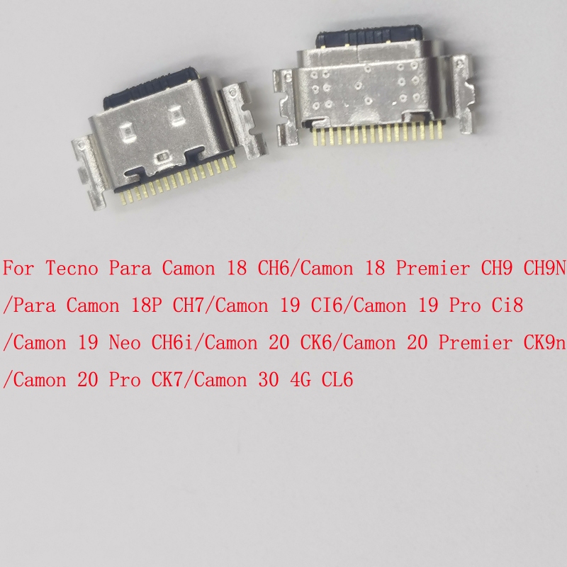 10-100Pcs ปลั๊ก Usb สําหรับ Tecno Camon 18 Premier 18P 19 Pro Neo 20 30 ประเภทชาร์จ C แท่นชาร์จพอร์ต