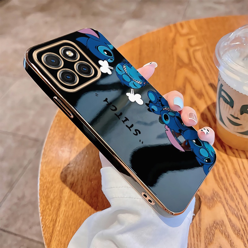 Honor X7d X8C X6C X6b X5c X5B Plus Case Casing Cartoon Mobile Case Stitch Straight Edge Full Camera 