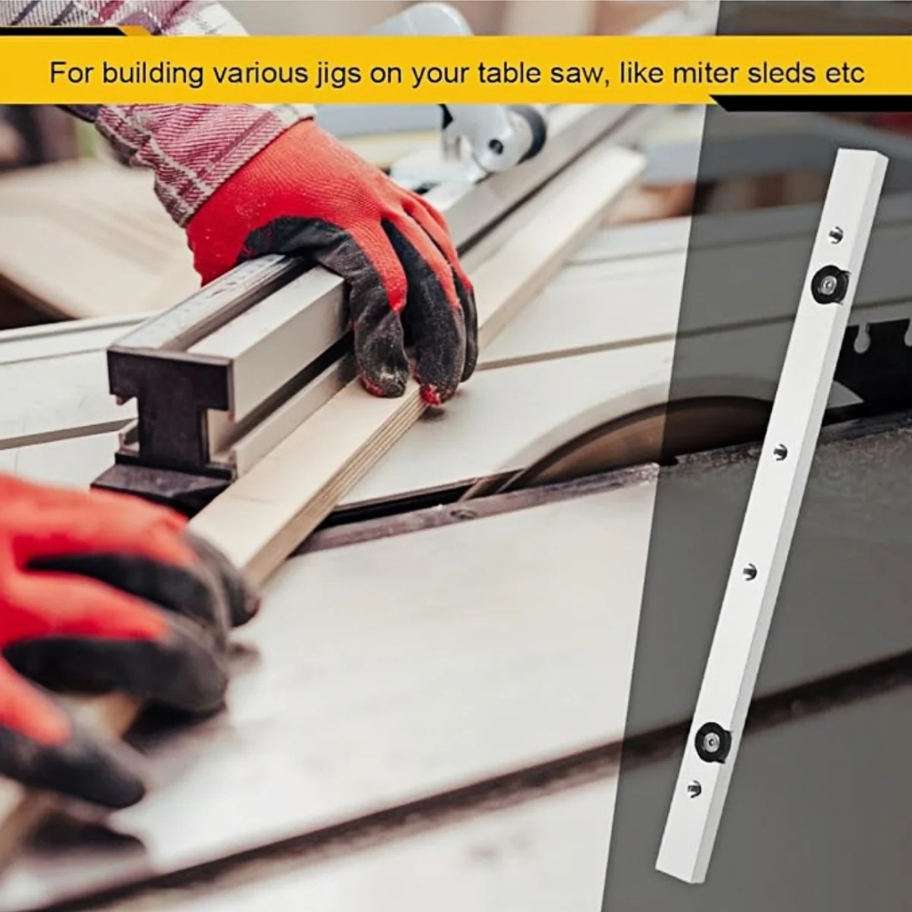 6pcs T Track Miter Bar Slider Kit, Aluminium Alloy T-Slider T Slot Miter Track Jig Table Saw Gauge R