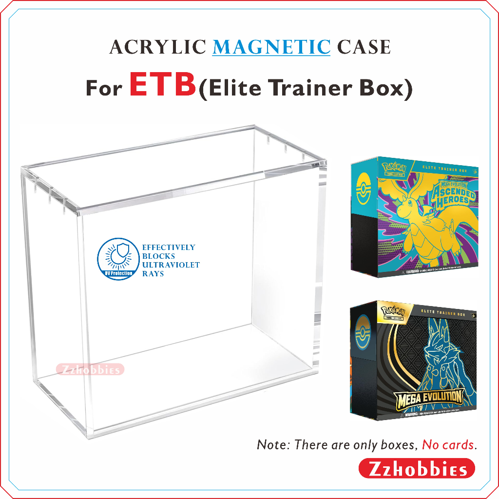 Acrylic Magnetic Case For PKMN ETB（Elite Trainer Box）5mm Thick