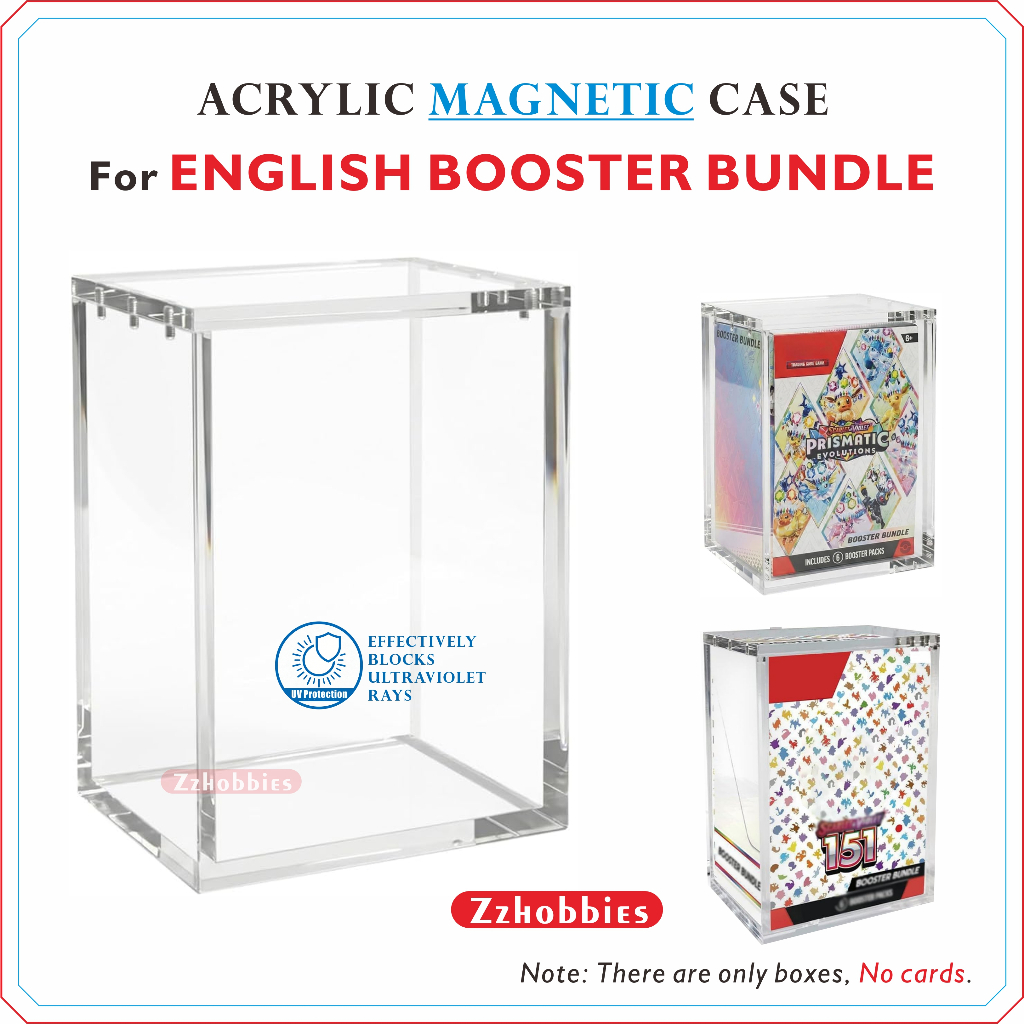 เคสแม่เหล็กอะคริลิคหนา 5 มม. สําหรับกล่องแสดงใสสําหรับ English Booster Bundle / Build & Battle