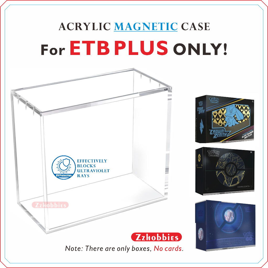 Acrylic Magnetic Case For Elite Trainer Box PLUS / PKMN Go Exclusive / Crown Zenith Plus