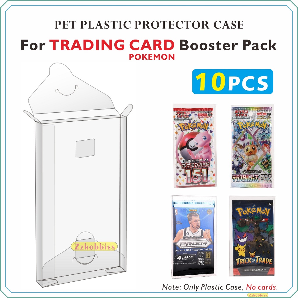 10PCS Plastic Protector Cases For Pkmn Booster Pack / Trading Card Booster Pack