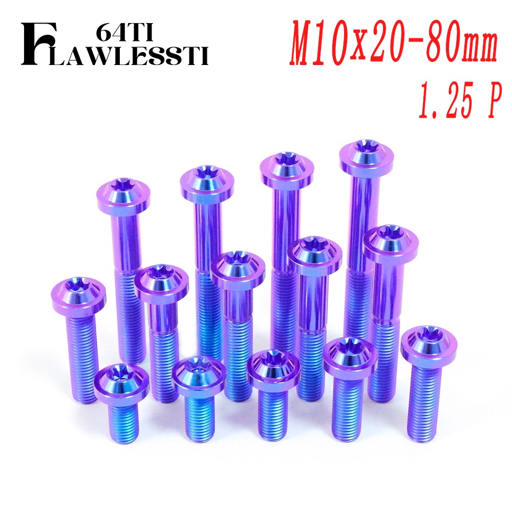 FLAWLESSTI M10x20-80 1.25 Pitch Gr5 Titanium Bolt Swing Arm Exhaust Pipe Bolt Brembo M50 M4.32 M4/4 GP4-RX 484 M40 M50 Stylema เบรค Caliper Bolt Honda Forza 350 Yamaha Xmax 300