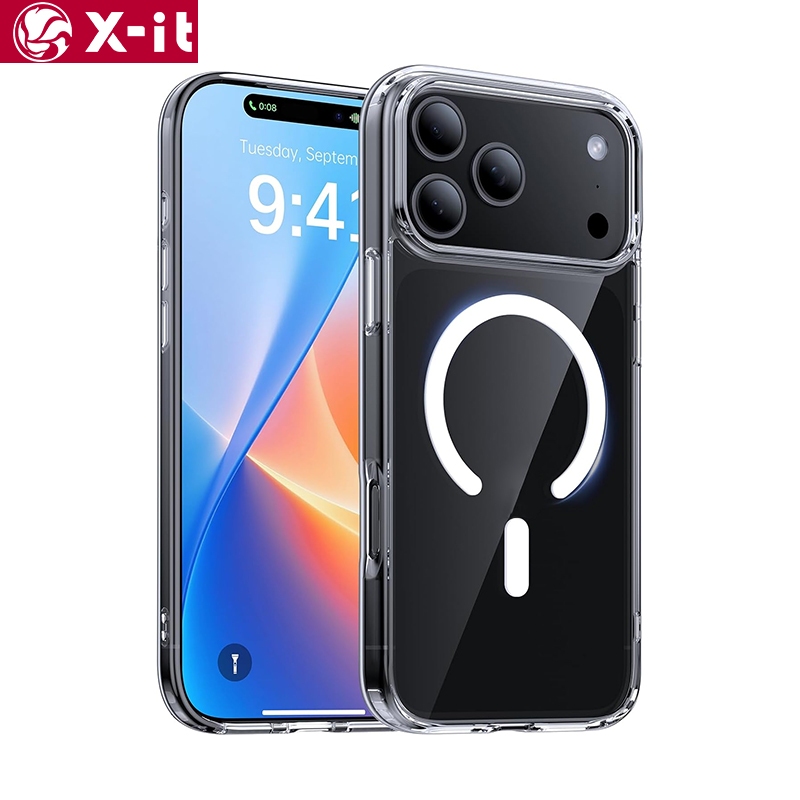 X-IT เคสแม่เหล็กสําหรับ iPhone 11 12 13 14 15 16 16e 17 Air Pro Max, กันกระแทกโทรศัพท์ฝาครอบกันชน, Anti-Scratch Clear Back (ใส)