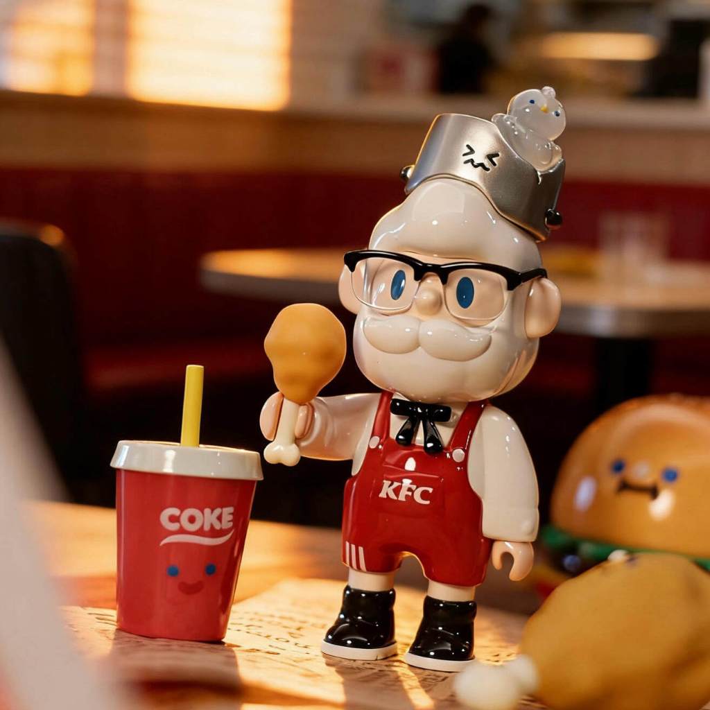 KFC RICO FARIER BOB Grandpa ทาร์ตไข่สไตล์ตุ๊กตาไวนิลของเล่นตุ๊กตาสะสม