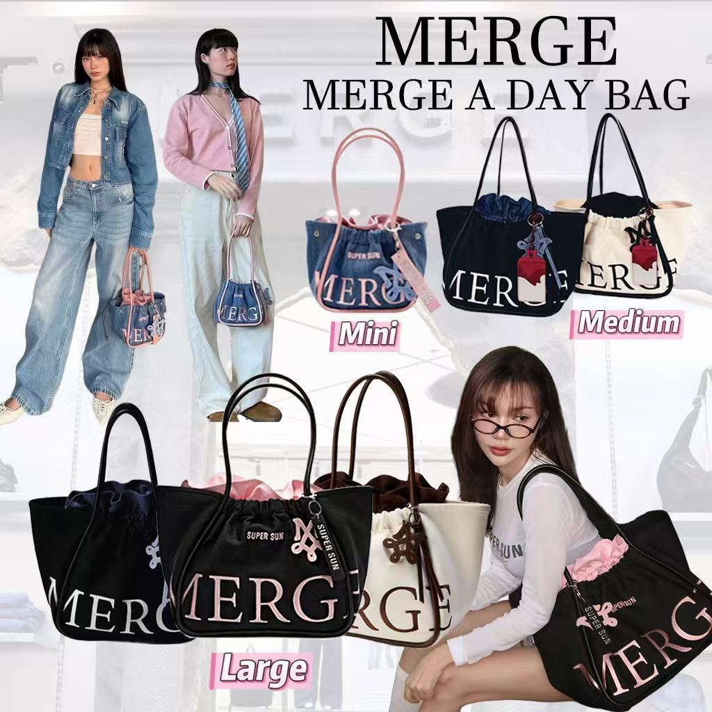OUTLETS🇰🇷 แท้💯MERGE A DAY BAG L/M/mini🤎มี 6 สีให้เลือก Merge กระเป๋า official