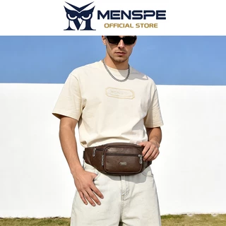 MENSPE กระเป๋าคาดหน้าอก Unisex กันน้ํา PU กระเป๋ากีฬาความจุขนาดใหญ่กระเป๋าลําลอง Messenger