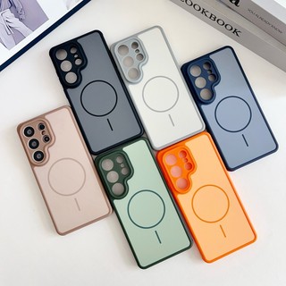Contrast สีชาร์จแม่เหล็กสําหรับ Samsung Galaxy S26 S25 S24 S23 Ultra S26 + ซับไมโครไฟเบอร์อะคริลิค