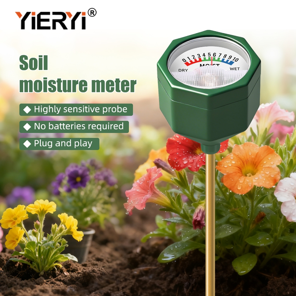 YIERYi ความชื้นดิน/PH Meter – แบตเตอรี่-ฟรี, Plug-and-Measure, 0-10 Scale, การทําสวนและผู้ช่วยรดน้ํากระถางต้นไม้, ป้องกันการเป่าแห้งมากกว่า