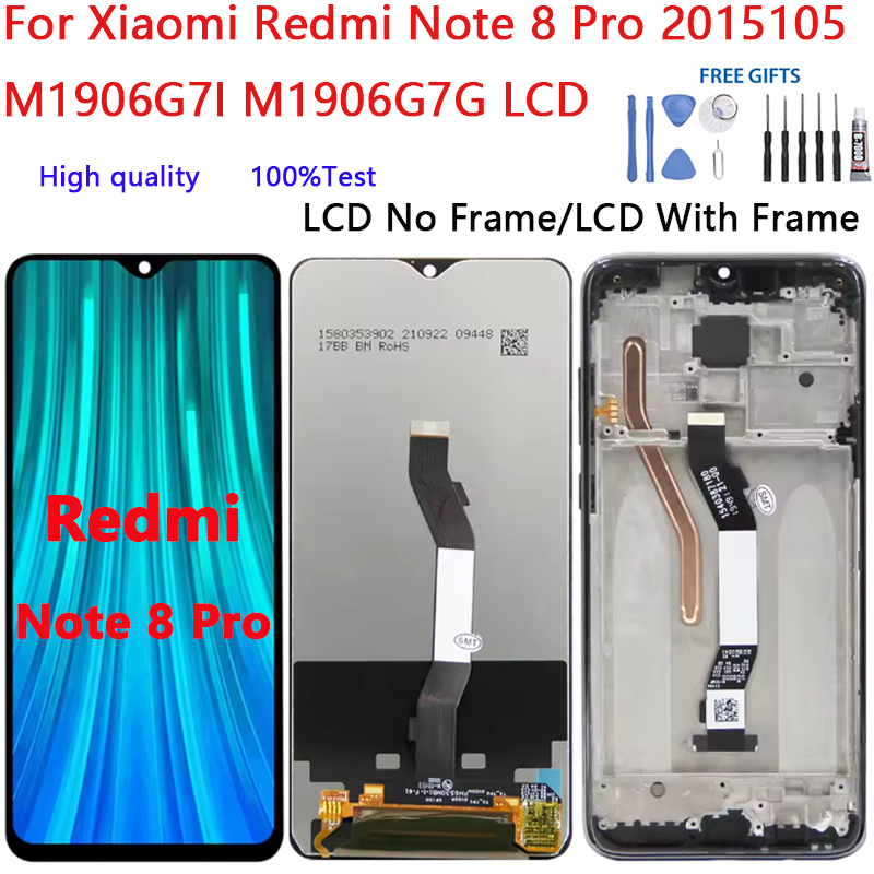 สําหรับ Xiaomi Redmi Note 8 Pro 2015105 M1906G7I M1906G7G จอแสดงผล LCD Touch Screen Digitizer Assemb