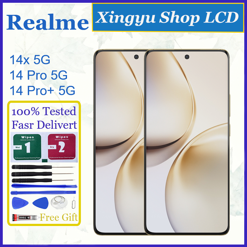 Original AMOLED สําหรับ Realme 14x 5G 14 Pro 5G 14 Pro + 5G จอแสดงผล LCD หน้าจอสัมผัสเปลี่ยน