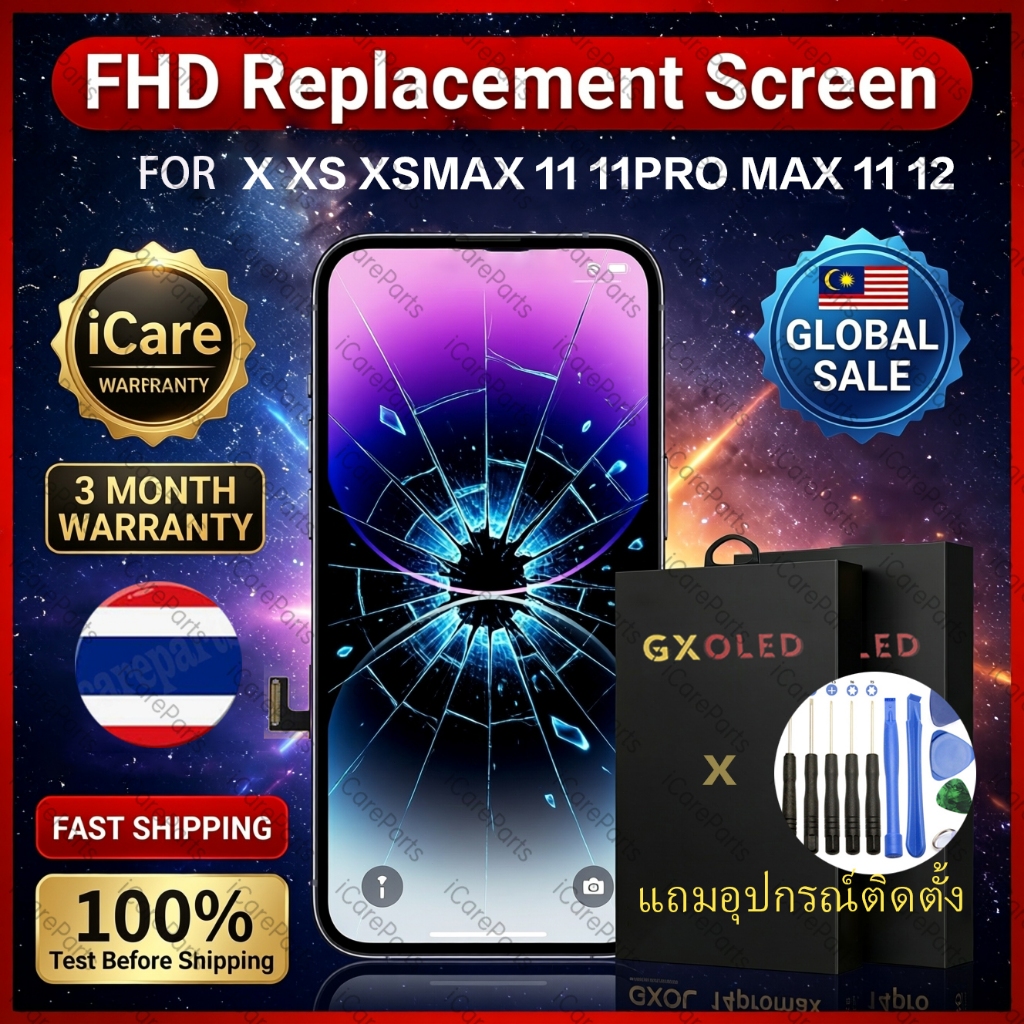สินค้าspotครบชุด OLED LCD หน้าจอสัมผัสเข้ากันได้สําหรับ iX Xr i Xs Max 11 Pro Max 12 13 14 15 พร้อมเครื่องมือ