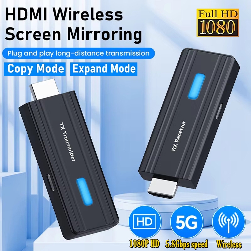 50M Wireless Extender เครื่องส่งสัญญาณวิดีโอ 1080P ไร้สาย HDMI-เข้ากันได้กับจอแสดงผล TV Stick อะแดปเตอร์สําหรับแล็ปท็อปกล้องทีวี