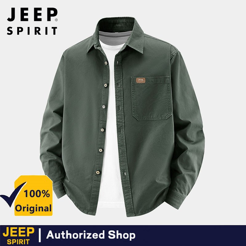 เสื้อเชิ้ตแขนยาว JEEP SPIRIT สำหรับผู้ชาย สวมใส่ได้ทุกโอกาสในหลายฤดูกาล