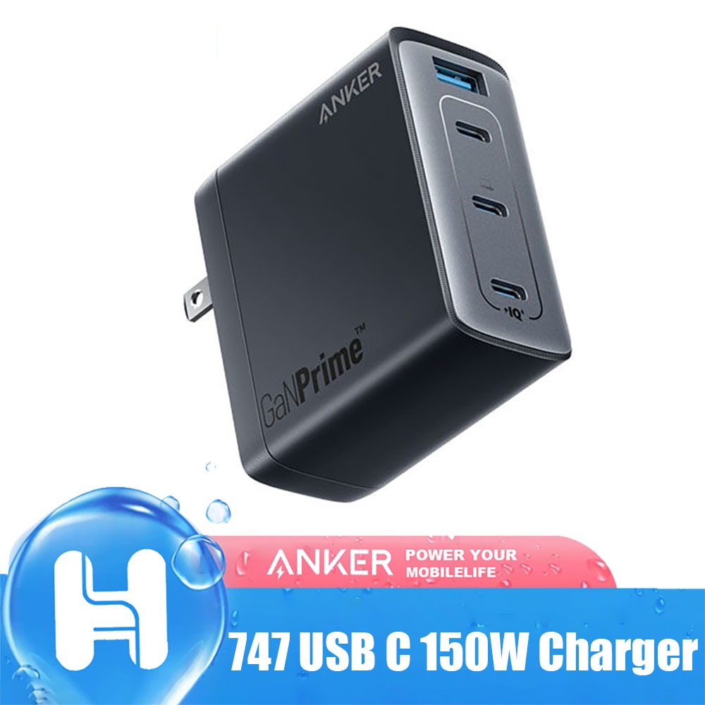 Anke GaNPrime 747 150W USB C Charger,PPS 4-Port Fast Compact Folding Wall Charger
