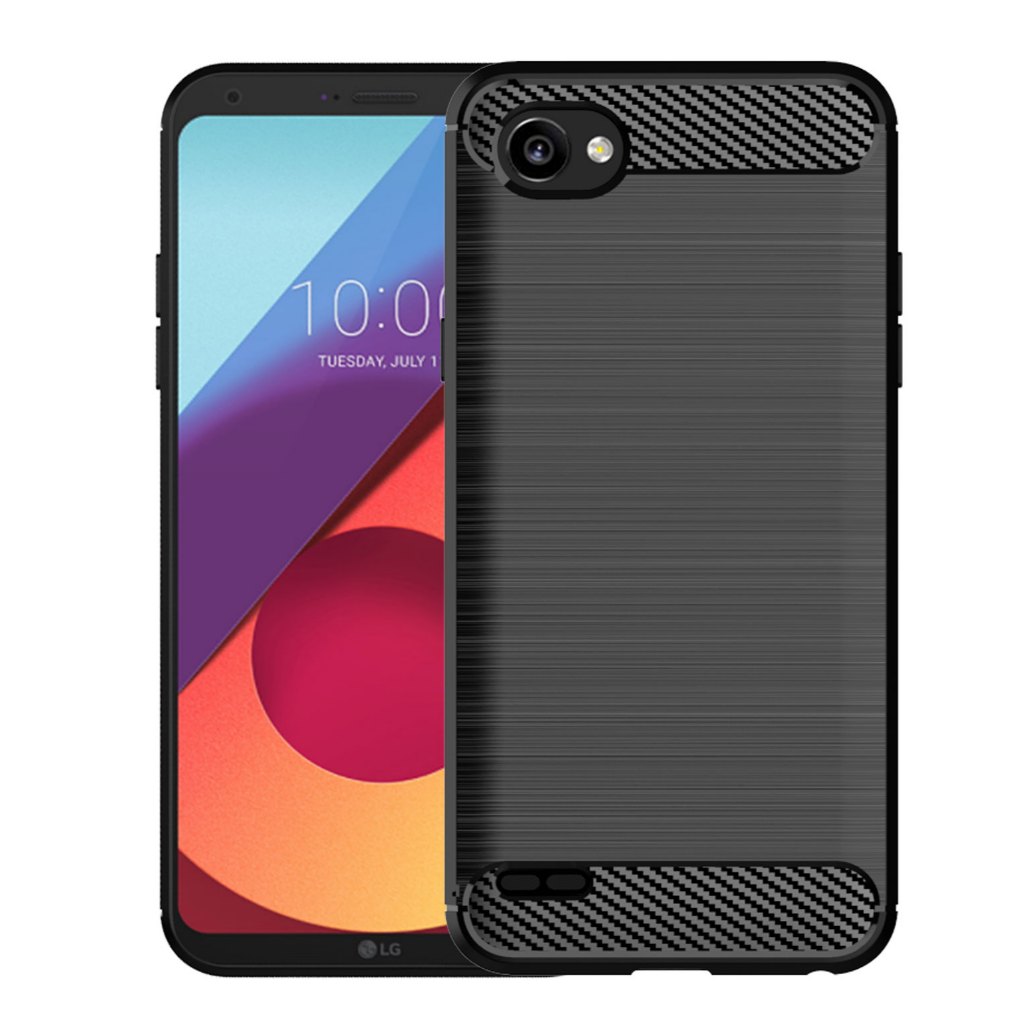 เคสโทรศัพท์แบบนุ่มสําหรับ LG Q6 Plus lgq6 แปรงเนื้อสําหรับ lg q6 alpha กันกระแทกคาร์บอนไฟเบอร์กรณี