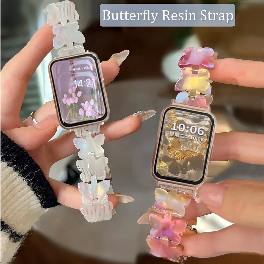 Dreamy Butterfly Resin Watchband For สาย Samsung Galaxy Fit 3 Strap Replacement Galaxy Fit 3 สาย Wat