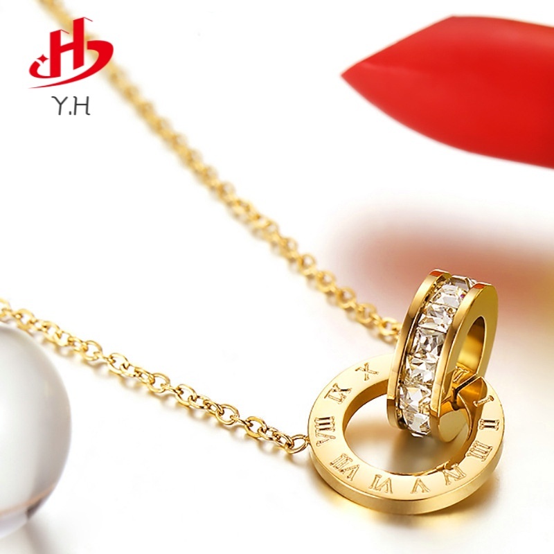 ⭐Y.H⭐ 316L  แหวนโรมัน สร้อยคอสแตนเลส 18K สร้อยคอผู้หญิงแฟชั่น
