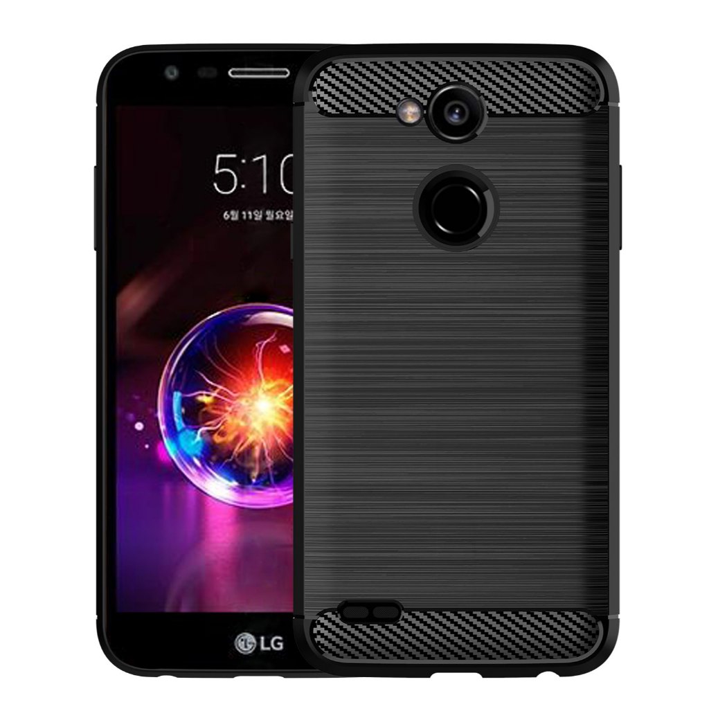 เคสคาร์บอนไฟเบอร์กันกระแทกสําหรับ LG X5 2018 K10 Power Soft Phone Cover สําหรับ LG x power2 power3 B