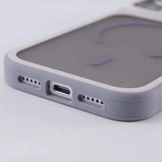 【Polka Dot Non-Slip/Matte acrylic hard case/Gray】เคส compatible for iPhone 12 13 14 15 16 17 pro max case