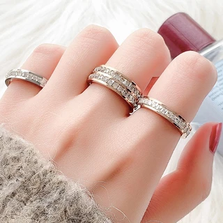 ⭐Y.H⭐ 316L แหวนคู่รักเพชรสแตนเลส 18K ไม่จาง