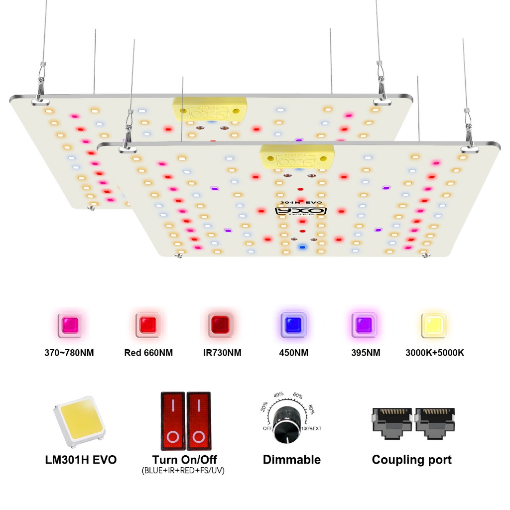 LED Quantum board 65W 85W 120W 180W SamsungLM301H EVO Full spectrum led grow light RED + IR + UV เปิด/ปิด หรี่แสงได้