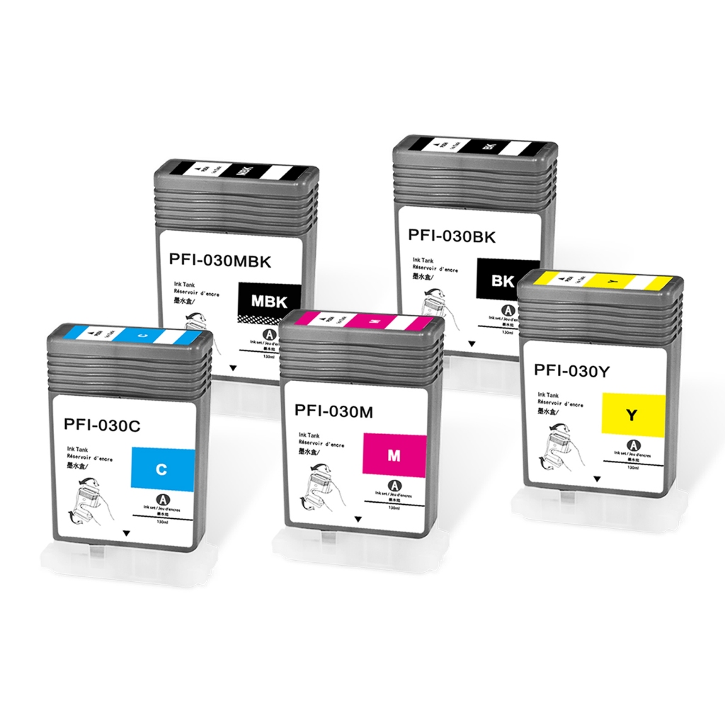 PFI-030ชุดตลับหมึก 55ml Pigment PFI-030MBK PFI-030BK PFI-030C PFI-030M PFI-030Y Ink Tank Replacement