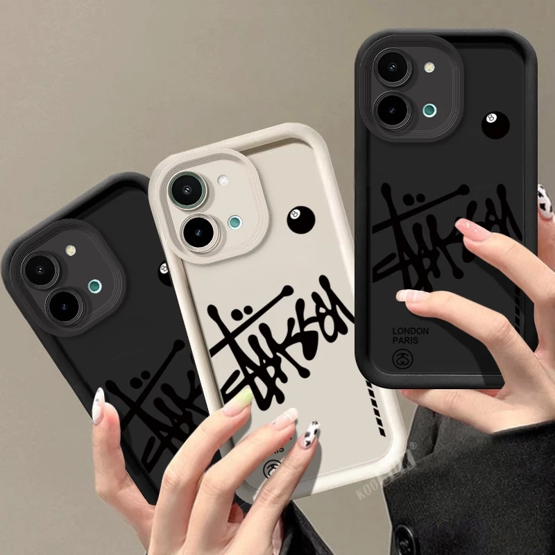 เคสสําหรับ Vivo Y05 Y31D Y11D Y21D Y31 Y21 Y11 Y51 Pro 2026 บิลเลียดสีดําหมายเลข 8 เคสโทรศัพท์ลายการ์ตูนซิลิโคนอ่อนนุ่มกันกระแทกปก