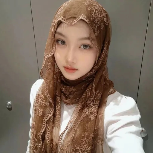 LMLAVEEN ขอบหยักดอกไม้เย็บปักถักร้อยผ้าคลุมไหล่ Hijab นุ่ม Organza ดอกไม้ผ้าพันคอผ้าคลุมไหล่มุสลิม Tudung Party งานแต่งงาน