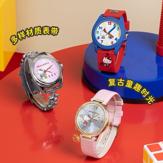 ของแท้ Sanrio Hello Kitty Childlike Time Series Mystery Box ของเล่นอินเทรนด์ KT Cat Watch