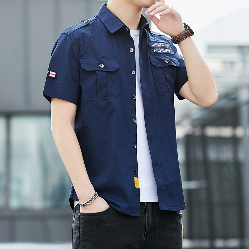 [Wear35-92KG] M-6XL ขนาดใหญ่ฤดูร้อนบางเสื้อแขนสั้นผู้ชายผ้าฝ้ายแท้ดูดซับเหงื่อ Breathable Workwear Top