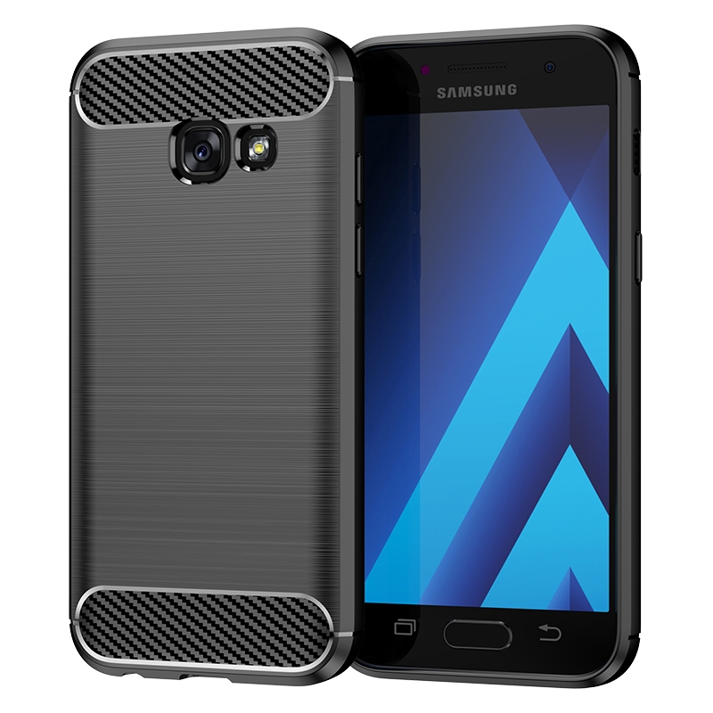 Soft Matte Case สําหรับ Samsung Galaxy A7 2017 a72017 กันกระแทกคาร์บอนไฟเบอร์ฝาครอบโทรศัพท์สําหรับ S