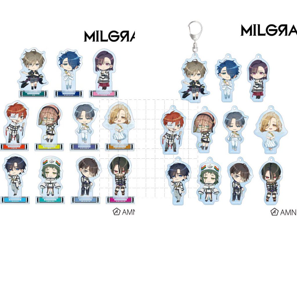 🎀 พวงกุญแจ+สแตนด์ MILGRAM สไตล์ชิบิ 🧸 โคโตโกะ/ชิโด/มิโคโตะ/ฟูตะ/ยูโนะ อะนิเมะน่ารัก ตั้งโชว์ ของขวัญ
