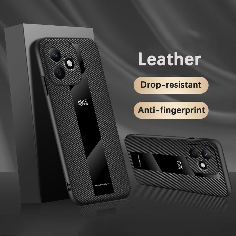 ปลอกสําหรับ Huawei Honor 600 Lite 5G Honor600Lite LNA-NX1 เคสโทรศัพท์หนังอะคริลิคคาร์บอนไฟเบอร์ขอบนุ