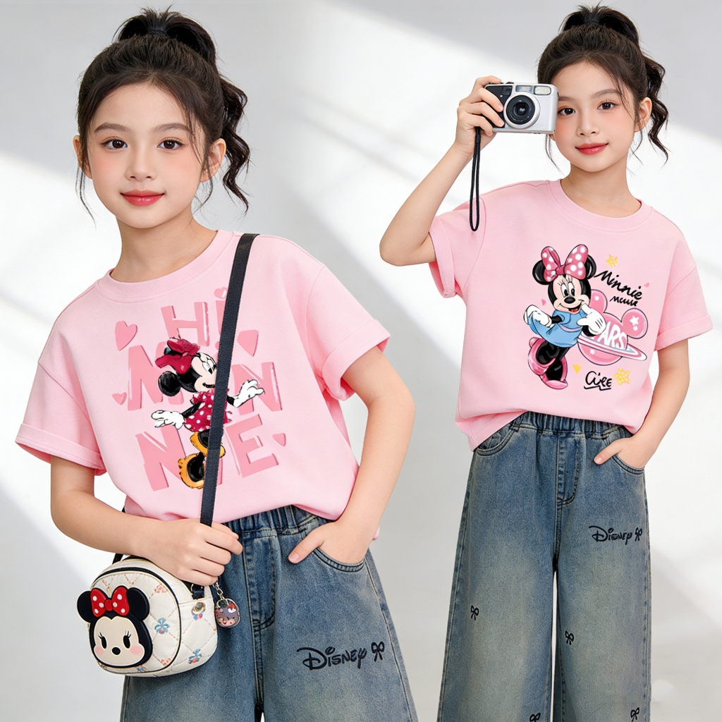 เสื้อยืดสไตล์เกาหลีแฟชั่นที่เหมาะสำหรับเด็กผู้หญิงอายุ 3-8 ปี มีการออกแบบลูกไม้ที่ทันสมัยและคอวงสีพื้น ใส่สบายและระบายอากาศได้ดี เหมาะสำหรับโอกาสต่าง ๆ รวมถึงอนุบาลและกิจกรรมประจำวัน