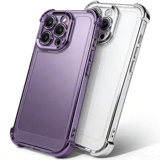 หรูหราชุบถุงลมนิรภัยสําหรับ iPhone 17 16 15 14 13 12 11 Plus 17Air Pro Max ฝาครอบเกราะ