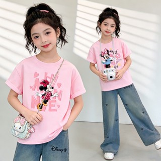 เสื้อเชิ๊ตแขนสั้นสำหรับเด็ก ผ้าฝ้ายระบายอากาศ พิมพ์การ์ตูนสี…