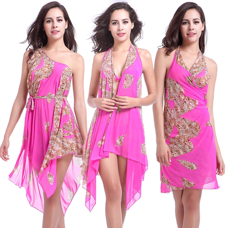 Multy Wear Underlay Dress Strech Mesh Beach Pareo Women Cover Ups Convertible Sarong Beach Wears