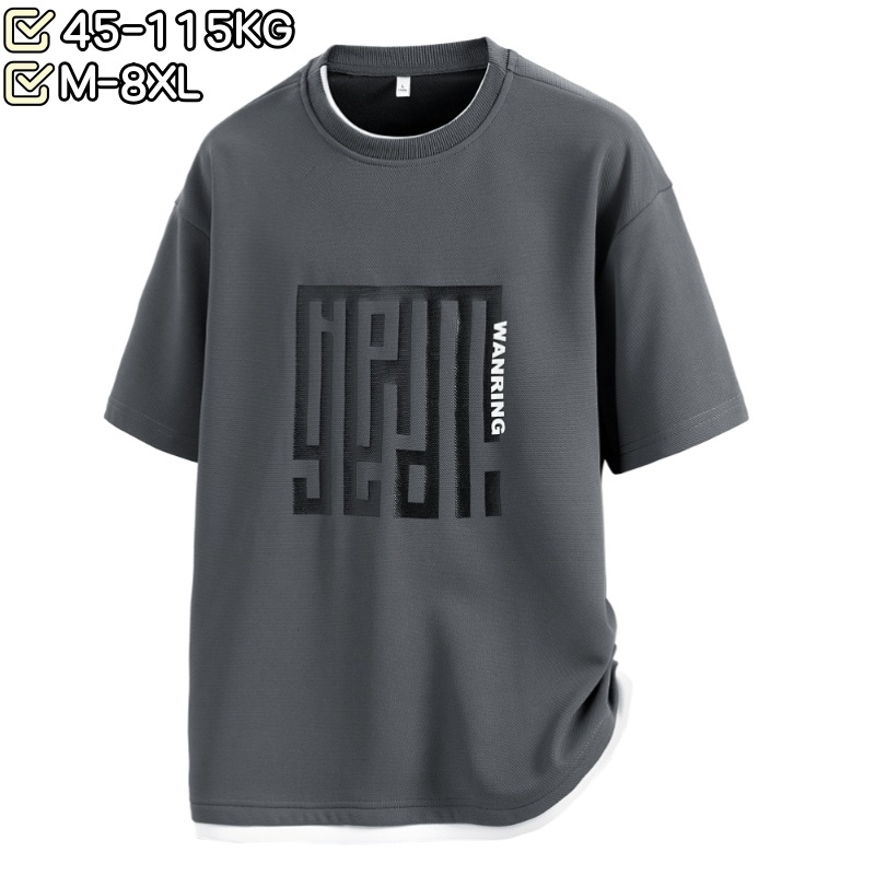 เสื้อยืดผู้ชายแขนสั้น คุณภาพสูง ระบายอากาศได้ดี แห้งไว ไซส์ M-8XL สวมใส่สบายสำหรับฤดูร้อน