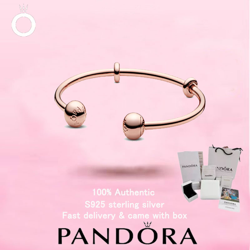 Pandora อินทรียกรรมทองโรสวัย สร้อยข้อมือเปิดฝา ของขวัญวันวาเลนไทน์ที่สมบูรณ์แบบ