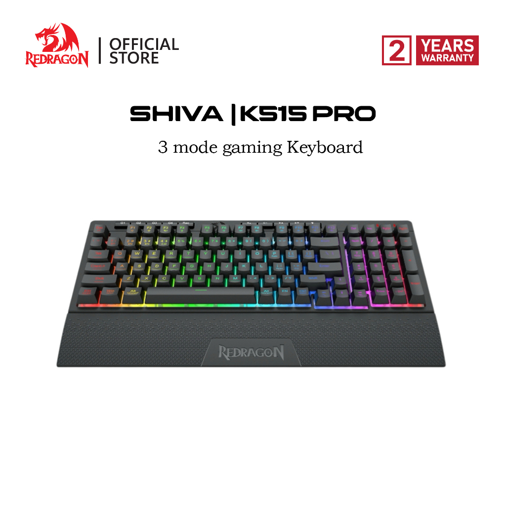 Redragon Iva K515/K515 PRO RGB แบบมีสาย/ไร้สายเมมเบรนคีย์บอร์ดเกม, 98 คีย์ Mechanical-Feel คีย์บอร์ด w/Smooth Linear Switch On-Board Macro & เฉพาะมัลติมีเดียคีย์ Detacha